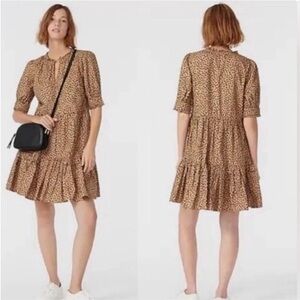 J.Crew Painterly Leopard Tiered Dress